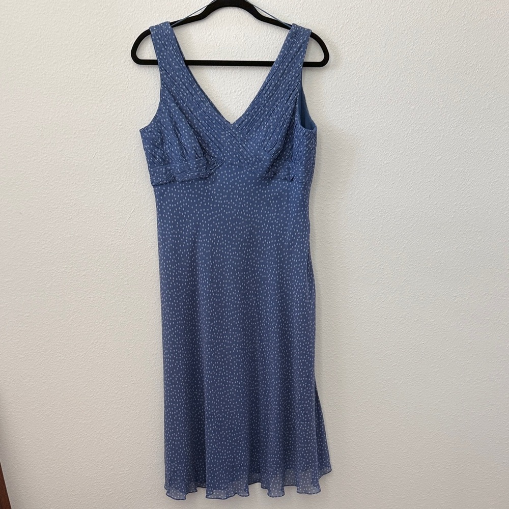 Silk V-Neck Sleeveless Midi Dress